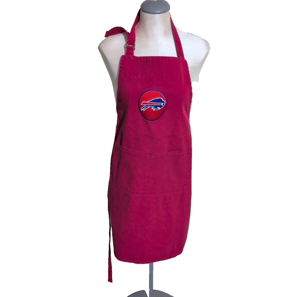 Buffalo Bills NY Williams-Sonoma Cooking Apron Football BBQ Red Adjustable